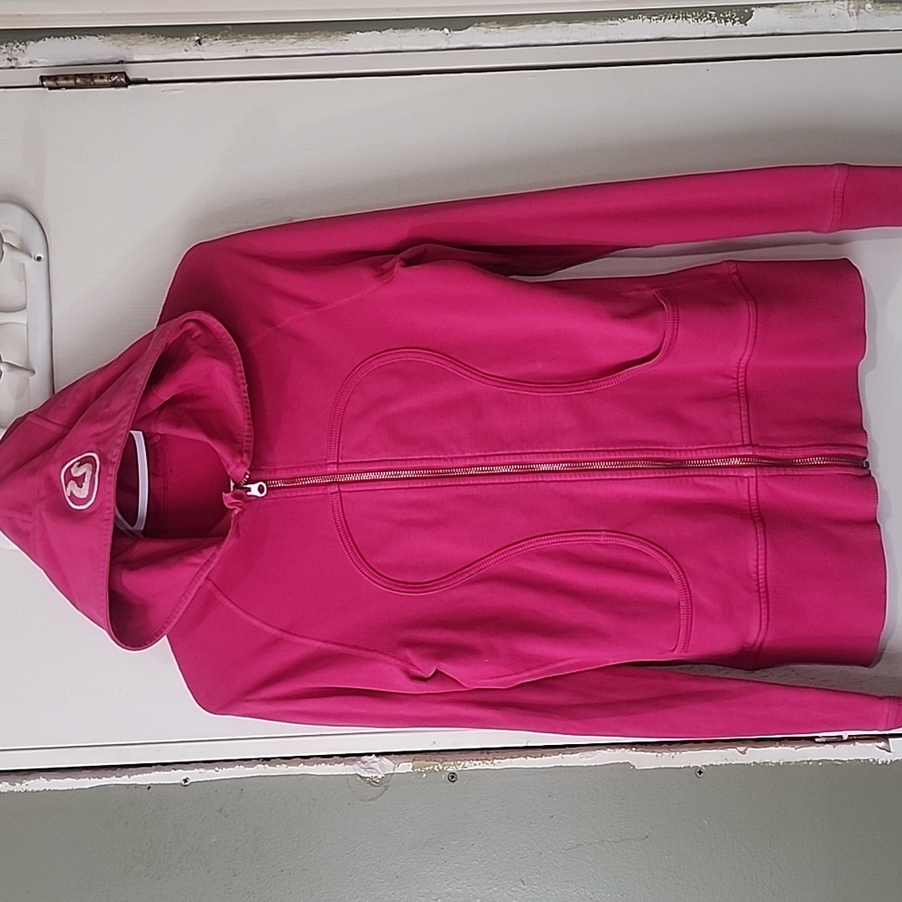 Pink Lululemon, zip up hoodie, Sz 6